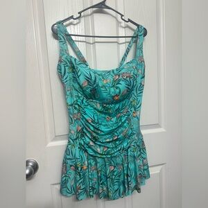 JOHNNY WAS Taina Skirted One-Piece Swimsuit 3XL